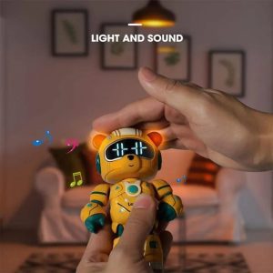 Lendo Robot Toys Multifunction Desktop Clock Cute Litter Bear Shape Smart Robot With Chair