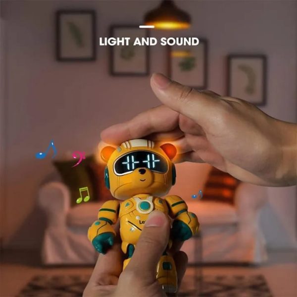 Lendo Robot Toys Multifunction Desktop Clock Cute Litter Bear Shape Smart Robot With Chair