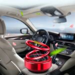 Car Solar Mounted Suspended Double Ring Ornaments, Aromatherapy Perfume