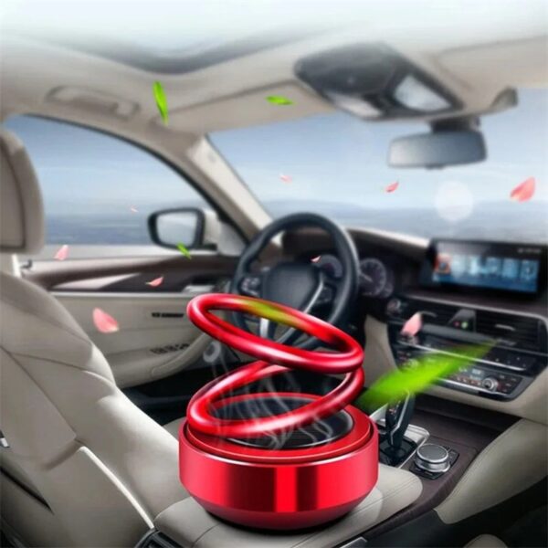 Car Solar Mounted Suspended Double Ring Ornaments, Aromatherapy Perfume