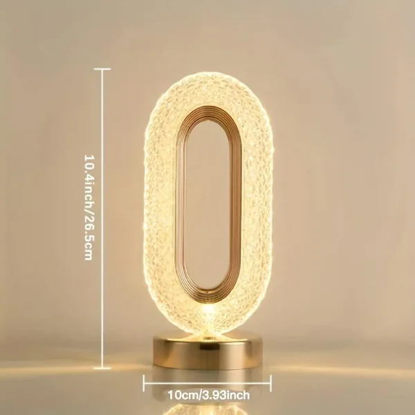 3 Colors LED Crystal Table Lamp, Dimmable Bedside Night Light, Rechargeable, Wireless, Creative Bar Decoration - Image 2