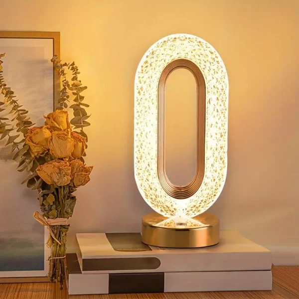 3 Colors LED Crystal Table Lamp, Dimmable Bedside Night Light, Rechargeable, Wireless, Creative Bar Decoration - Image 3