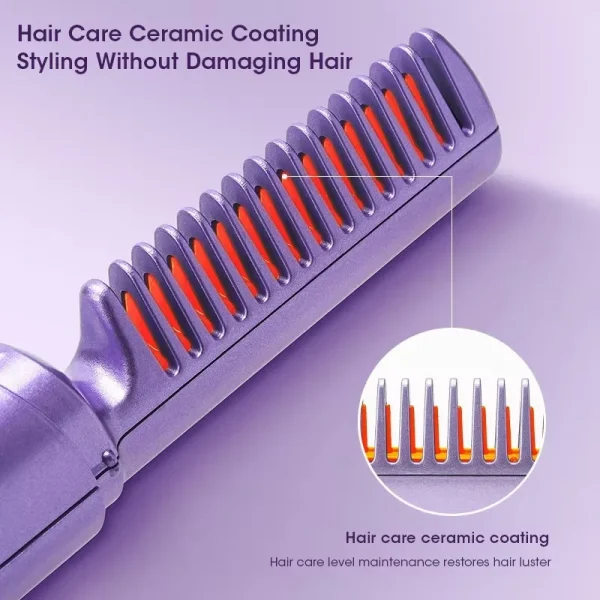 2-in-1 Hair Styling Brush, Straightener, Curler Comb Random Color - Image 6