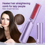 2-in-1 Hair Styling Brush, Straightener, Curler Comb Random Color