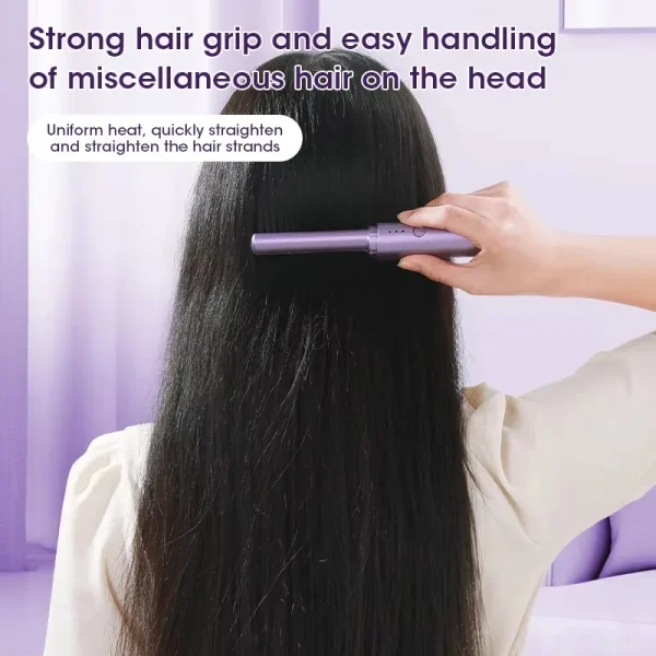 2-in-1 Hair Styling Brush, Straightener, Curler Comb Random Color - Image 3