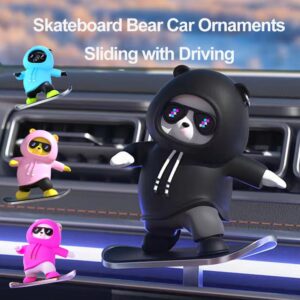 Funny Skateboard Bear Car Dashboard Decoration