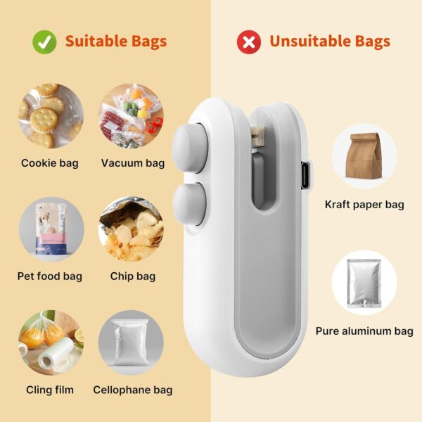 2-in-1 USB Rechargeable Heat Sealing & Cutting Machine – Seal Snacks, Save Freshness!